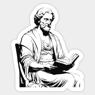 Reading Neoclassical Statue Sticker